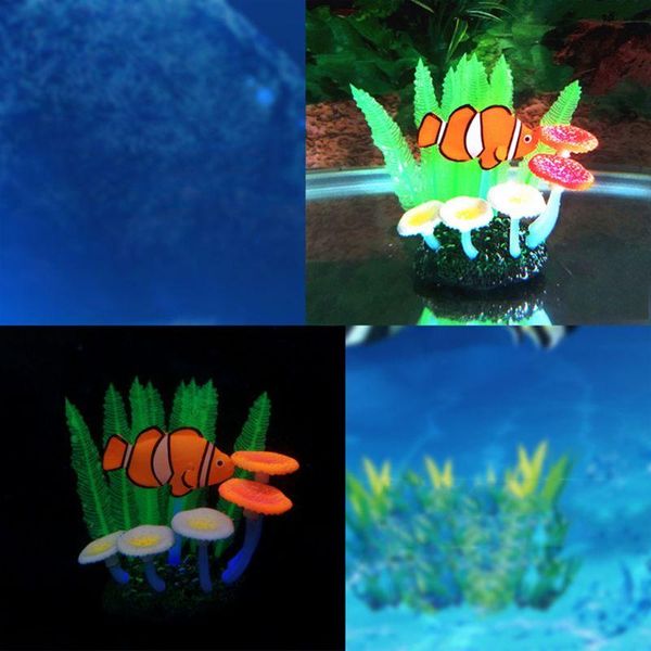 

decorations aquarium landscaping crafts fish tank simulation soft fern leaf clown ornament small landscape 090c for