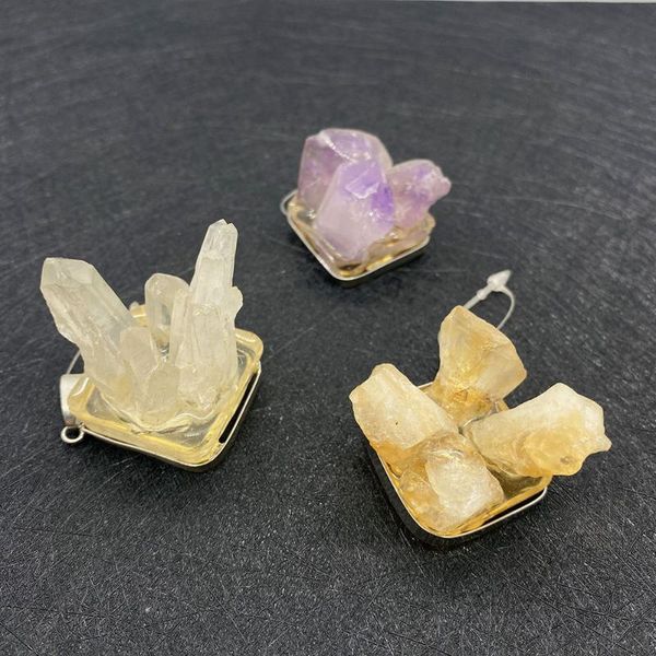 

charms wholesale multi-color irregular shape pendant crystal material for jewelry making diy handmade accessories beaded decoration, Bronze;silver