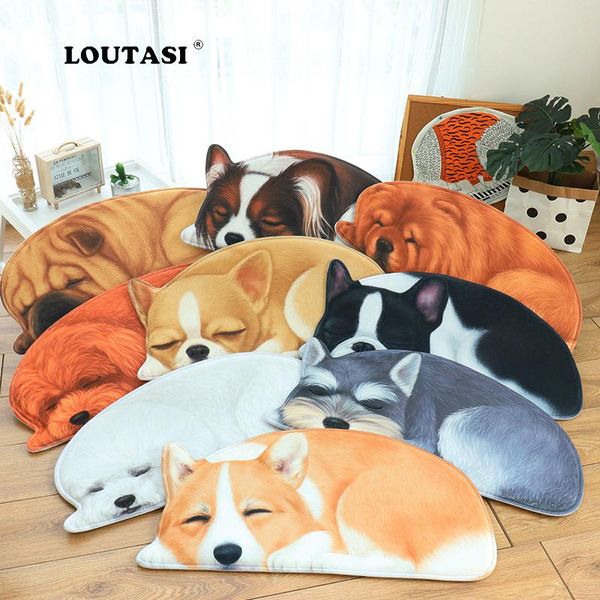 

carpets loutasi door mats for entrance character 3d dogs animal pattern flannel living room dust proof mat rug home decor