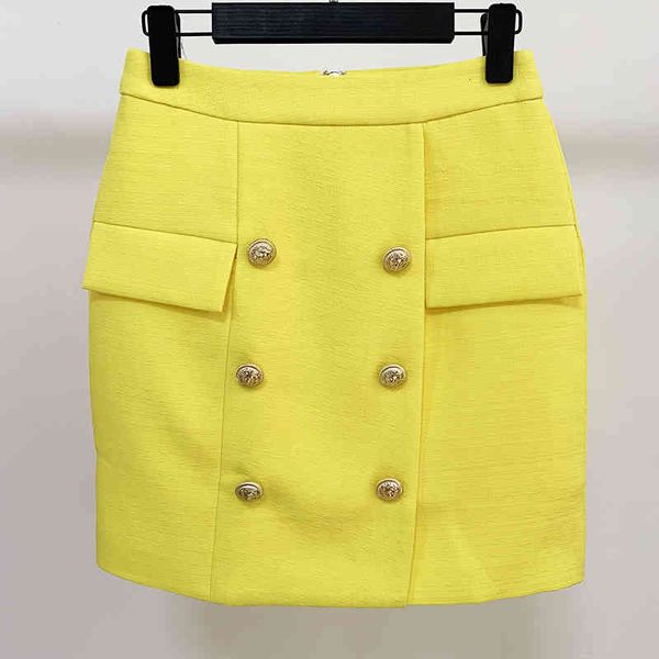 

skirts fashion designer women's lion buttons embellished textured matching qq4c, Black