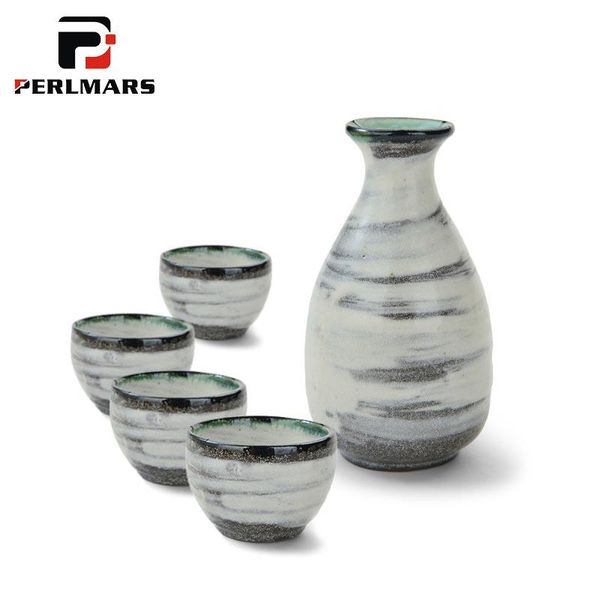 

hip flasks 5pcs japanese style ceramics wine set creative sake cups portable flask liquor bottles restaurant drinkware pots