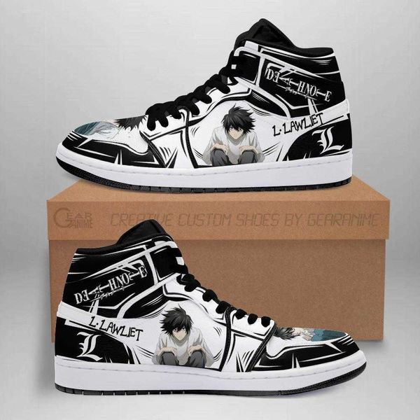 

l. lawliet sneakers custom death note anime sho fan
