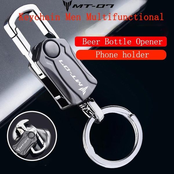 

keychains for yamaha mt-07 mt 07 mt07 fz07 2010-2021 2021 accessoriesr motorcycle key chain keychain metal multifunction keyring, Silver