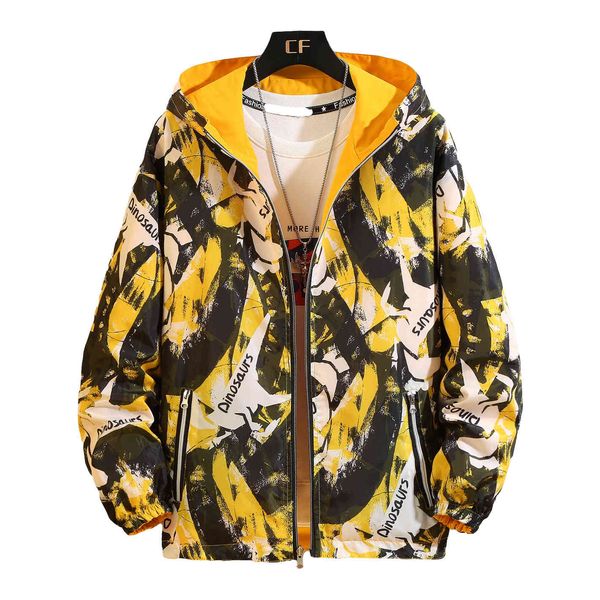 

men's jackets camouflaged jackets, windbreaker jackets on both sides with hoodies, fashion bomber, men's clothes, autumn qtk1, Black;brown