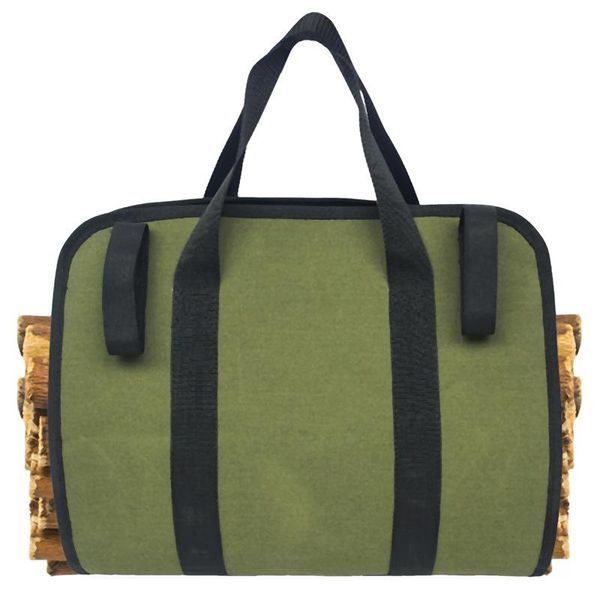

outdoor bags supersized canvas firewood wood carrier log camping holder carry bag protect shoulder handbag case