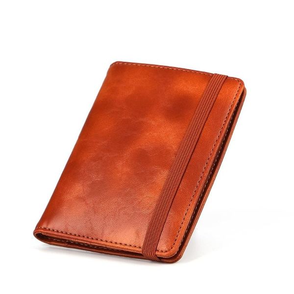 

card holders vintage rfid pu leather passport covers wallet travel document cover brown, Brown;gray