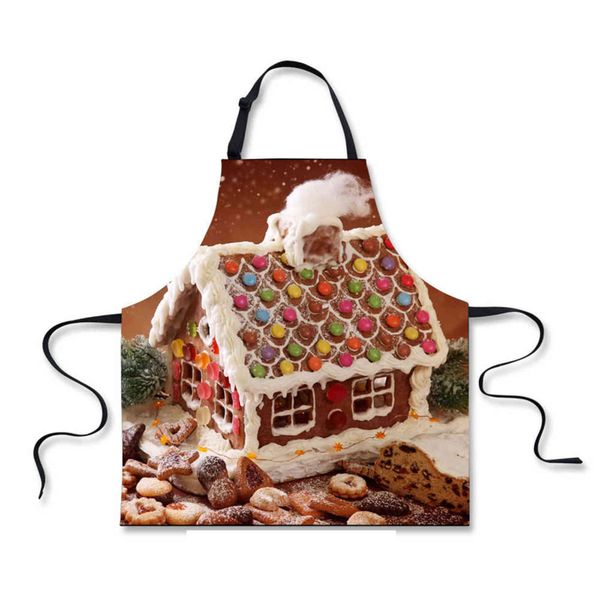 

custom made aprons christmas theme kitchen cooking smock bib men's and women's candy printed apron