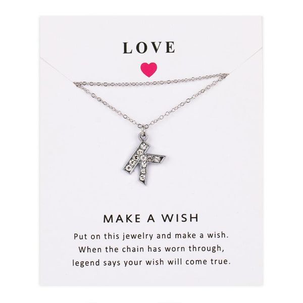 

pendant necklaces k big letters necklace cute silver color jewelry creative christmas gifts for women girls 1pcs