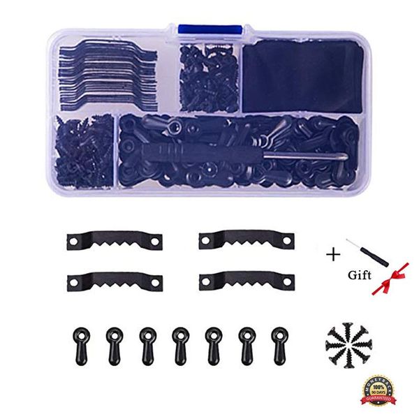 

frames and mouldings 25pcs sawtooth picture frame hanging 1.5inch hangers double hole with 100pcs 0.8inch po turn button screws black