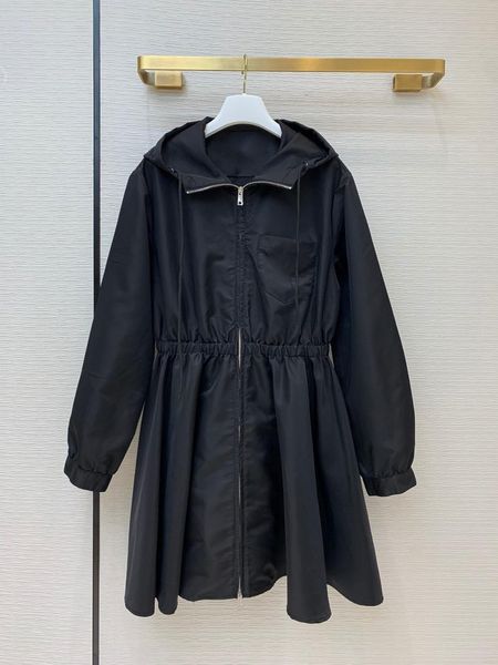 

women's trench coats broken code clearance high-end hooded windcheater clothing female nylon skirt type design wind coat 50314, Tan;black