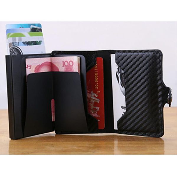 

card holders zovyvol 2021 men women famous carbon organizer slim wallet holder grade case fashion bank, Brown;gray