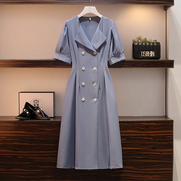 

more size spring fashion female summer blazer office wear thin sleeve double breasted ladies work dress k550 zlho, Black;gray
