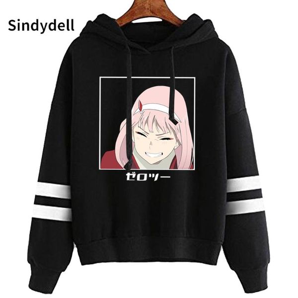 

men's hoodies & sweatshirts 2021 fashion darling in the fanx streetwear zero two pullover sweatshirt men winter hip hop hoodie, Black