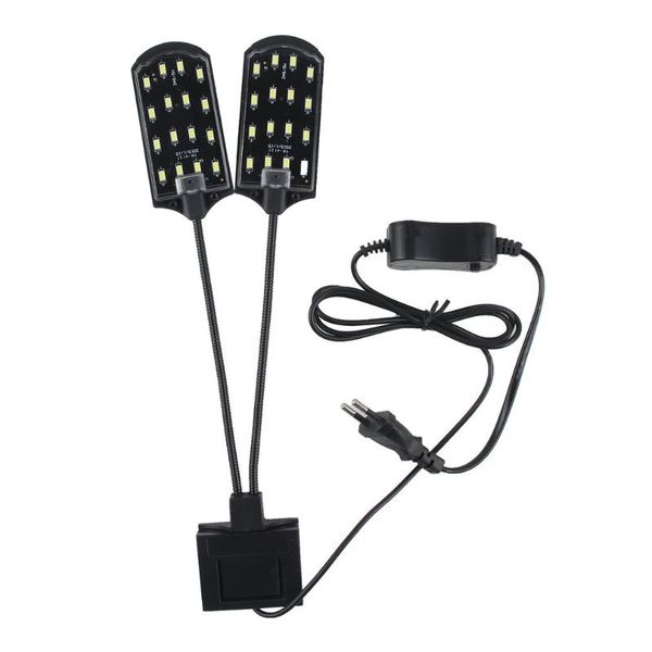 

plug dual head super bright led aquatic plant lamp aquarium light plants grow waterproof clip-on fish tank lights