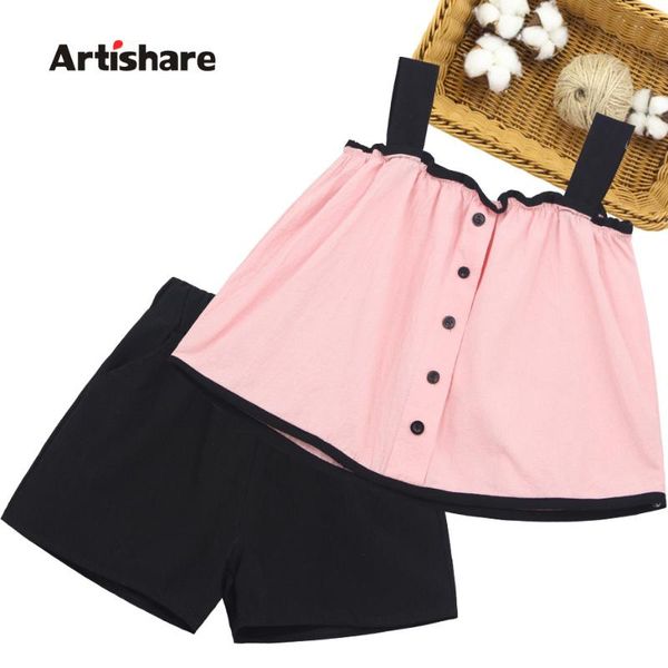 

clothing sets teen girls patchwork vest + short casual style tracksuit for girl summer children's clothes set, White