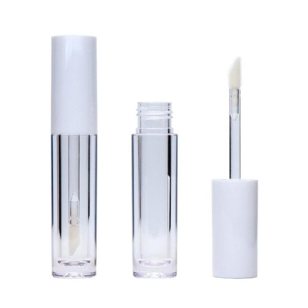 

storage bottles & jars lip gloss wand tubes white round empty cosmetic containers makeup 5 ml lipgloss with clear 30/50pcs