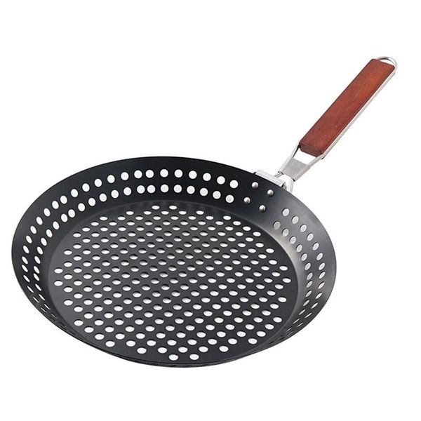 

storage bags outdoor camping foldable round frying pan picnic bbq heat resistant steak grilled skillet