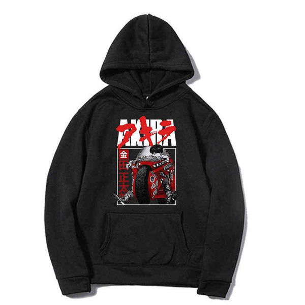 

akira hoodies long sleeve harajuku print streetwear sweatshirt men clothing g1214, Black