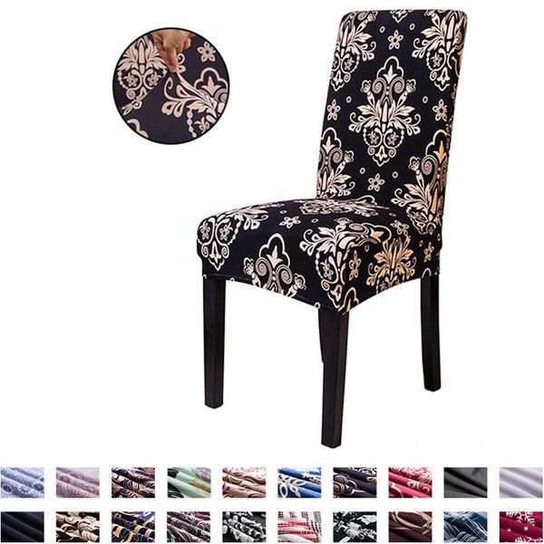 

chair covers spandex elastic printing dining slipcover modern removable anti-dirty kitchen seat case for banquet universal size
