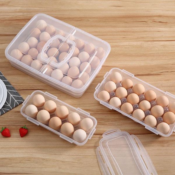

storage bottles & jars 1pc kitchen 10/18 grid refrigerator egg box fresh keeping plastic portable organizer transparent tray rack