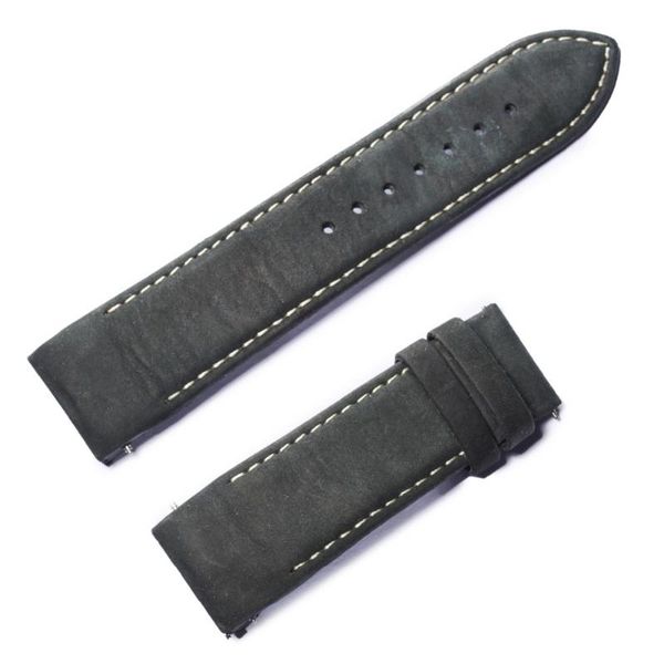 

watch bands reef tiger/rt black genuine leather wristband for men 24mm width brown strap rga703, Black;brown