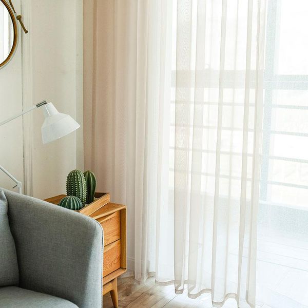 

modern white tulle curtain for living room bedroom solid sheer voile kitchen window treatment decorative & drapes