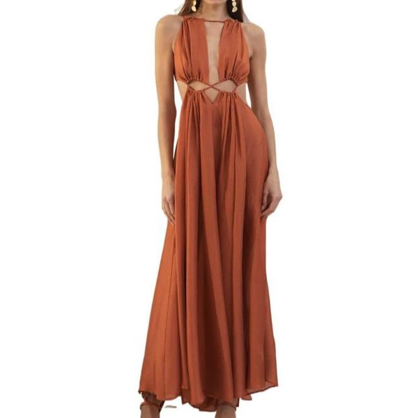 

women's swimwear maxi dress for women summer 2021 beach suit cover up year wear neck hollow out irregular geometric cotton swimsuit, White;black