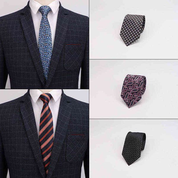 

men's 8cm jacquard stripe tie polyter silk head type work banquet wedding tie, Blue;purple