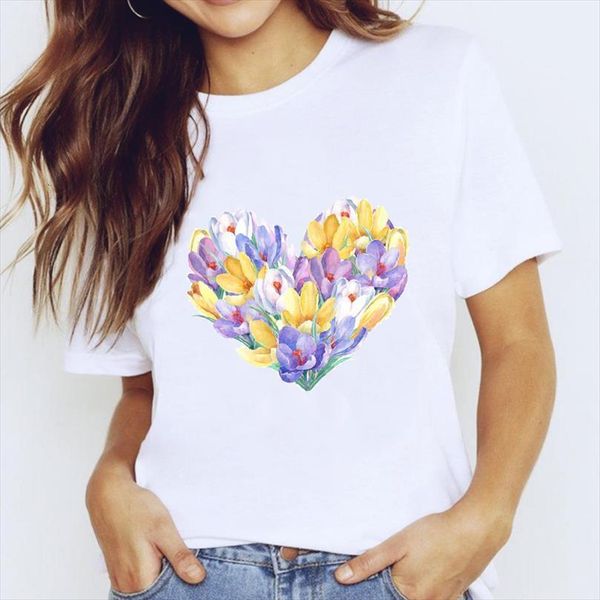 

and women printing watercolor men t shirt womens flower cute style clothing print lady graphic ladies female, White;black