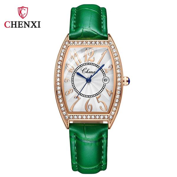 

wristwatches chenxi woman watch waterproof dress quartz ladies watches casual leather bracelet clocks female wristwatc, Slivery;brown