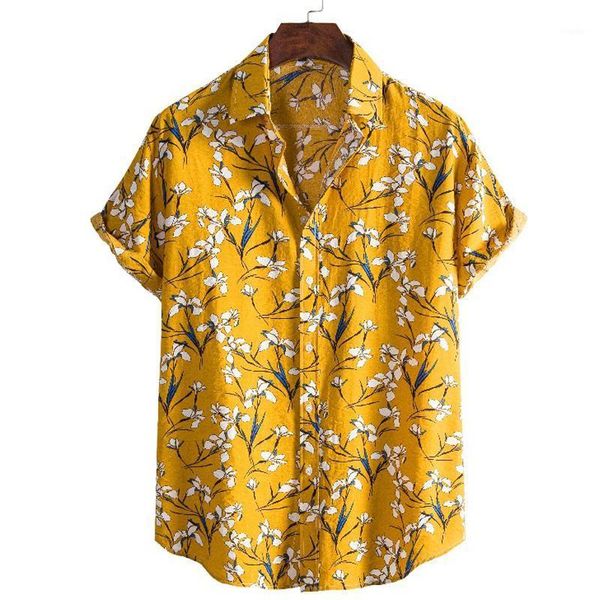

mens shirts floral short sleeve casual aloha shirt beach hawaiian oversized print camisas summer brand camisa men's, White;black