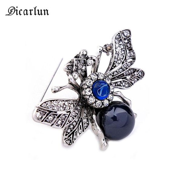 

pins, brooches dicarlun for women bee-brooches vintage brooch bouquet crystal pins travel rhinestone pin flower insect, Gray