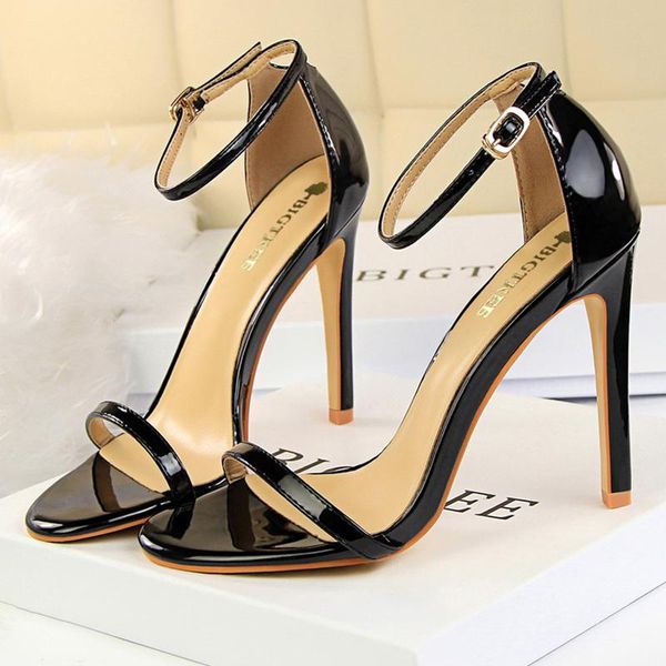 

women 8cm 11cm high heels fetish sandals gladiator platform strap stripper shoes lady nude low party pumps, Black