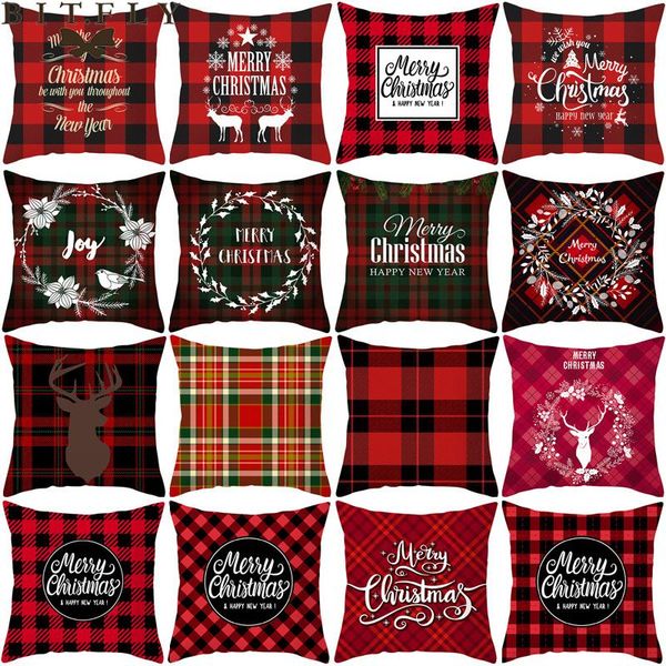 

christmas decorations red santa claus tree cushion cover merry for home ornament table decor 2021 xmas gift year