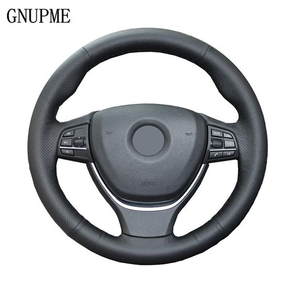 

black artificial leather hand-stitched car steering wheel cover for 520i 528i 2013 2014 730li 740li 750li f10 covers