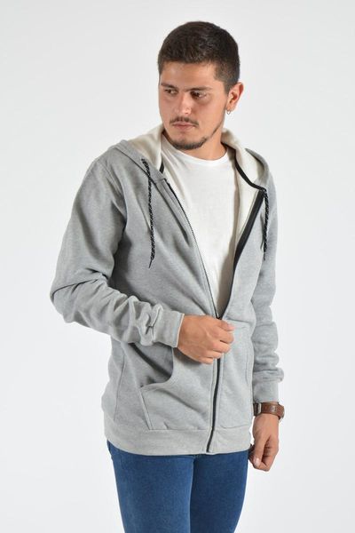 

men's zipper hooded long-sleeve sweatshirt 20y-7000118 gray tracksuits