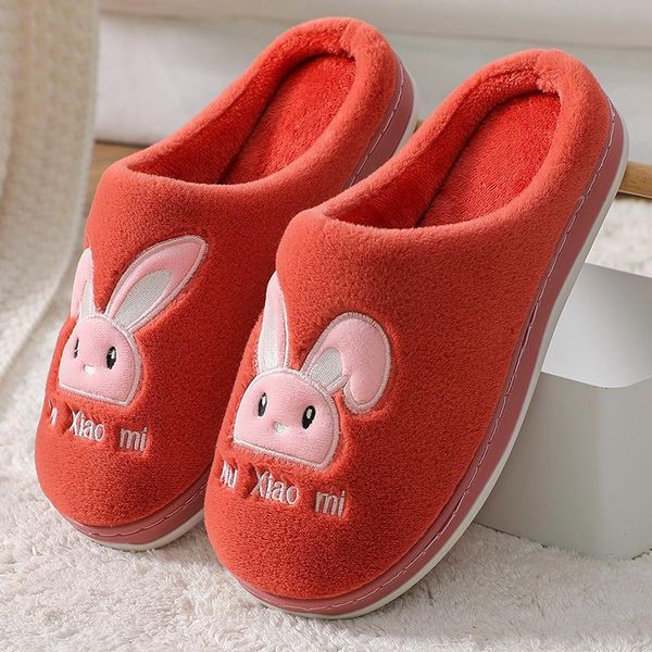 

women cotton slippers winter house fur warm shoes cute cartoon indoor non-slip ladies furry slides, Black