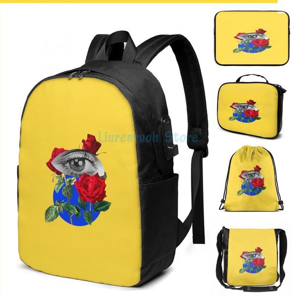 

backpack funny graphic print survive usb charge men school bags women bag travel laptop