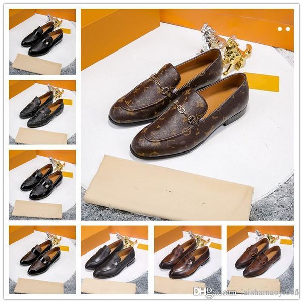 

a4 brandluxury designer l mens dress formal shoes genuine leather men designers shoe business shoes standard size 38-45, Black