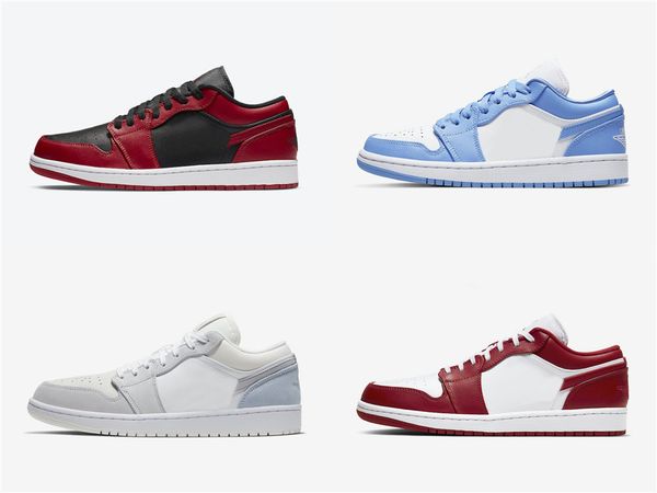 

authentic 1 low varsity red unc university blue paris chicago summit white sky grey football gray men shoes women outdoor sneakers sports, Black