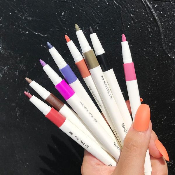 

colors solid eyeliner pencil quick-drying makeup waterproof long lasting lying avoid smudging silkworm