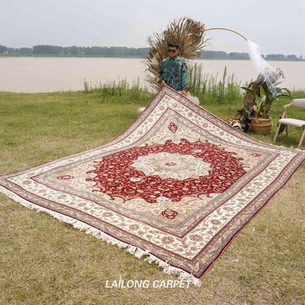 

carpets 9'x12' luxury royal decoration red large rug persian silk hand knotted carpet (yl0914a)