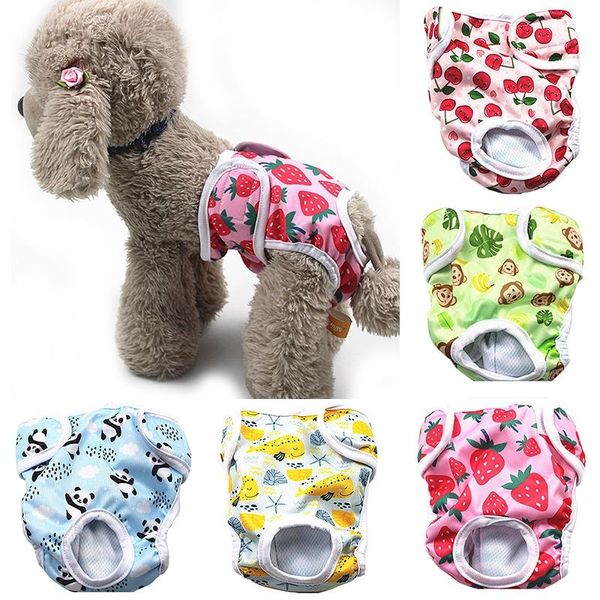 

dog apparel washable female panties cartoon print diaper physiological pant sanitary puppy shorts underwear 5 color cat pants