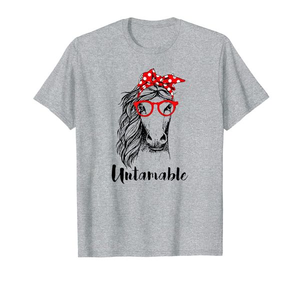 

untamable horse t-shirt, White;black
