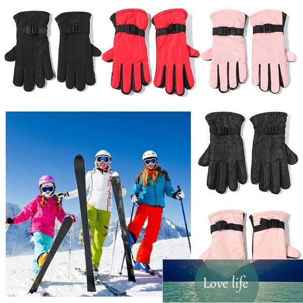 

children's finger gloves 1pair winter waterproof warm ski gloves kids boys girls gloves ski children mittens snow outdoor thicken warm, White