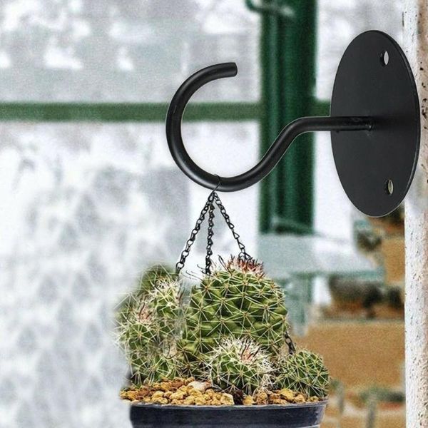 

hooks & rails ceiling hook flower basket iron steel black metal heavy indoors hanging wall organization balcony tools baske s8i6