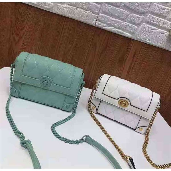 

ur women's 2021 summer new diamond geometry metal buckle fragrance chain single shoulder slant span small square bag