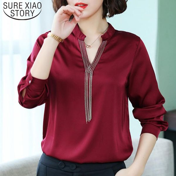 

casual soft female blusas 19 fall plus size long sleeve solid women's clothes arrival ol women blouse shirt 5938 50 blouses & shirts, White