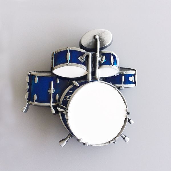 

men belt buckle new vintage drum kit blue enamel music belt buckle gurtelschnalle boucle de ceinture buckle-mu011bl brand new, Slivery;black