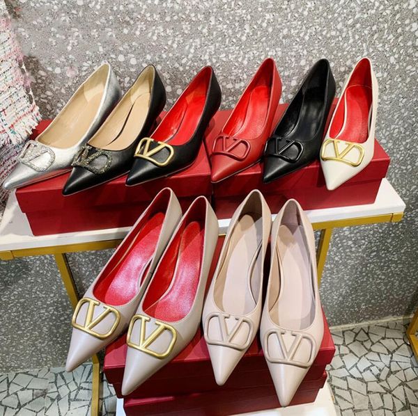 

sandals pointed metal v buckle stiletto high heels sandals pumps professional women's shoes, Black